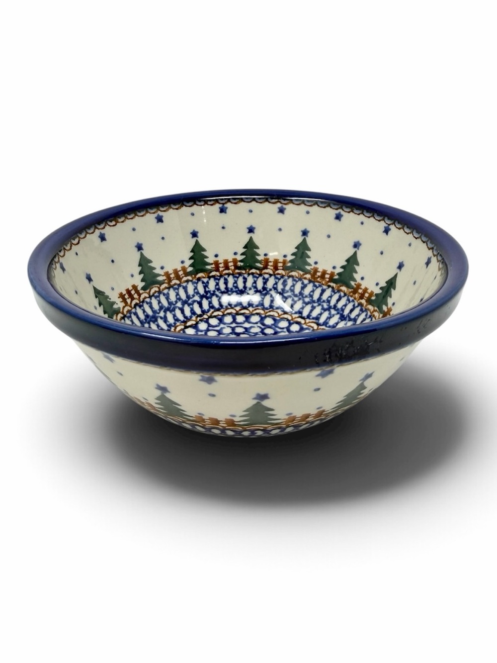 Polish Pottery Ceramic Winter Holiday Bowl Hand-Painted Christmas Collectible